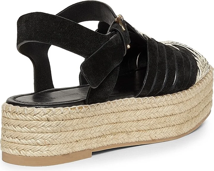 Women's Elsa Python-Printed Leather Espadrilles - Black Python - Size 9 - Image 3