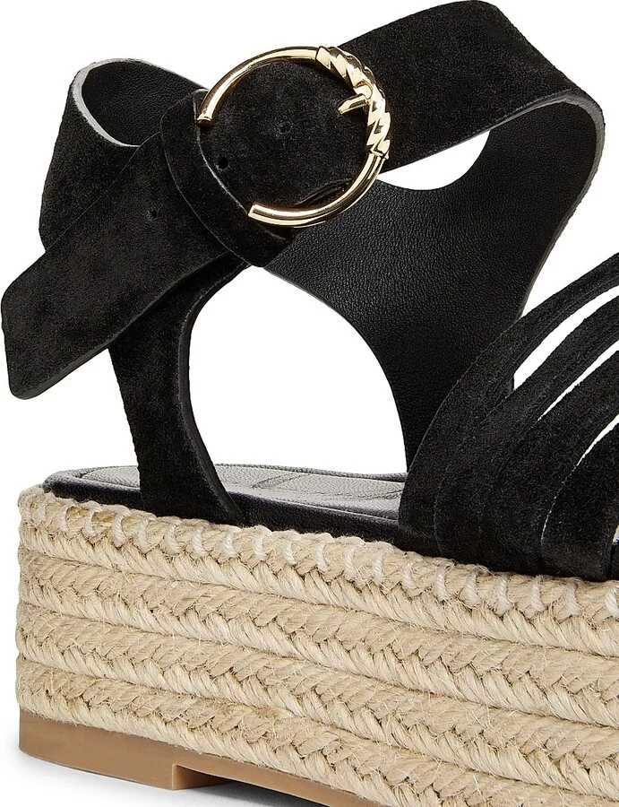 Women's Elsa Python-Printed Leather Espadrilles - Black Python - Size 9 - Image 5