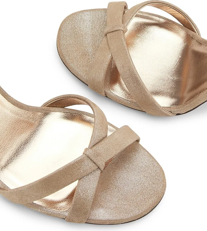 Women's Elsy 100MM Shimmer Suede Sandals - Beige - Size 5.5 - Image 6