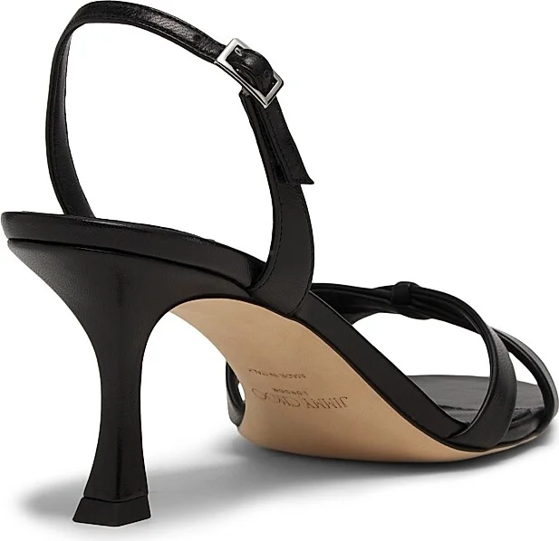 Women's Elsy 70MM Crisscross Leather Sandals - Black - Size 5.5 - Image 3