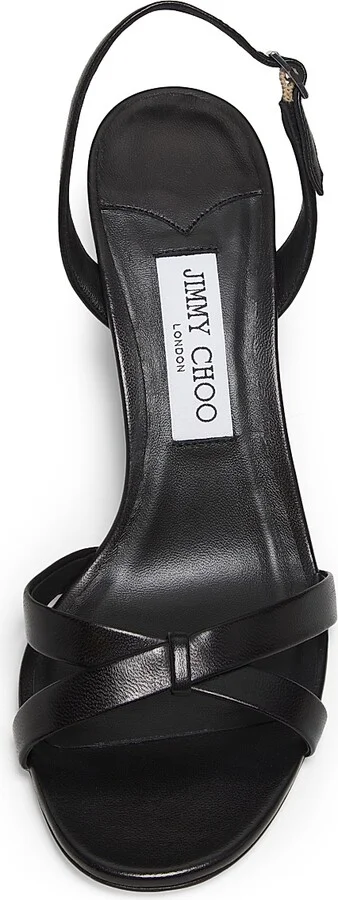 Women's Elsy 70MM Crisscross Leather Sandals - Black - Size 5.5 - Image 4