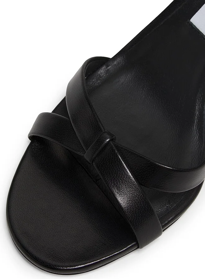Women's Elsy 70MM Crisscross Leather Sandals - Black - Size 5.5 - Image 5
