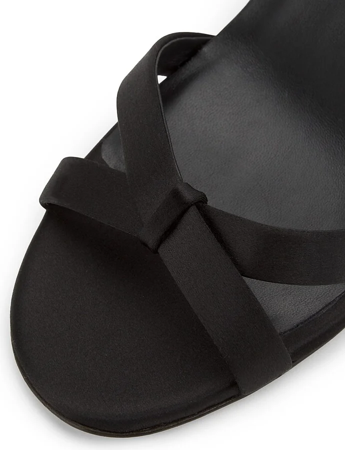 Women's Elsy 90MM Satin Sandals - Black - Size 5 - Image 5