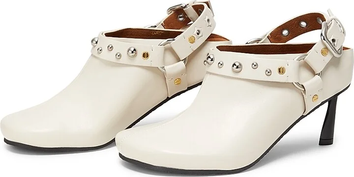 Women's Elyse 65MM Studded Vegetarian-Friendly Leather Pumps - Stone - Size 8 - Image 2