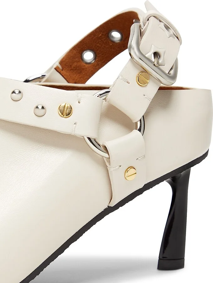 Women's Elyse 65MM Studded Vegetarian-Friendly Leather Pumps - Stone - Size 8 - Image 5