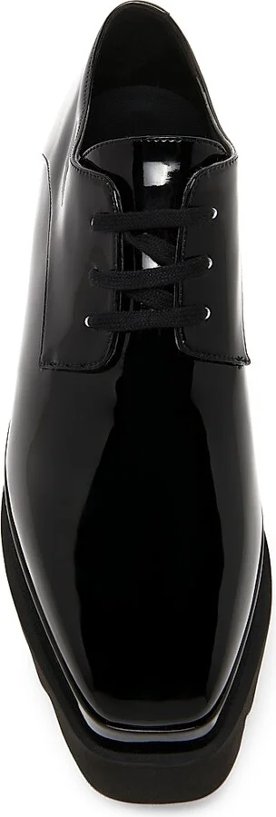 Women's Elyse Shiny Patent 75MM Platform Lace-Up Shoes - Black - Size 5 - Image 4