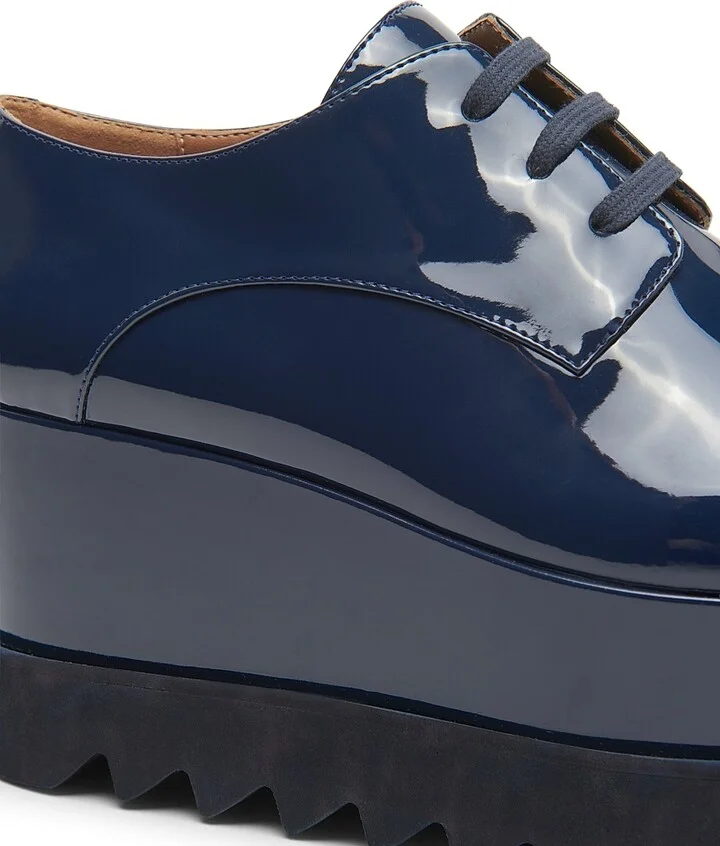 Women's Elyse Shiny Platform Sneakers - Navy - Size 5 - Image 5