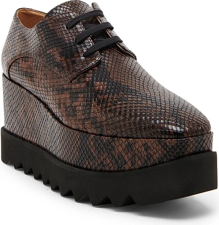 Women's Elyse Snakeskin-Printed Platform Sneakers - Coffee - Size 6 - Image 2