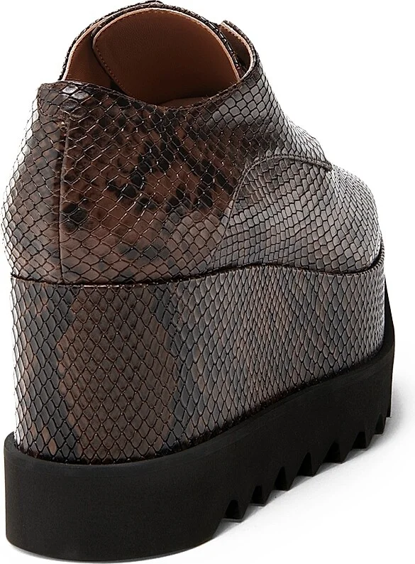 Women's Elyse Snakeskin-Printed Platform Sneakers - Coffee - Size 6 - Image 3