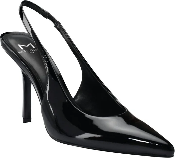 Women's Emalyn Patent Slingback Pump Shoe In Black