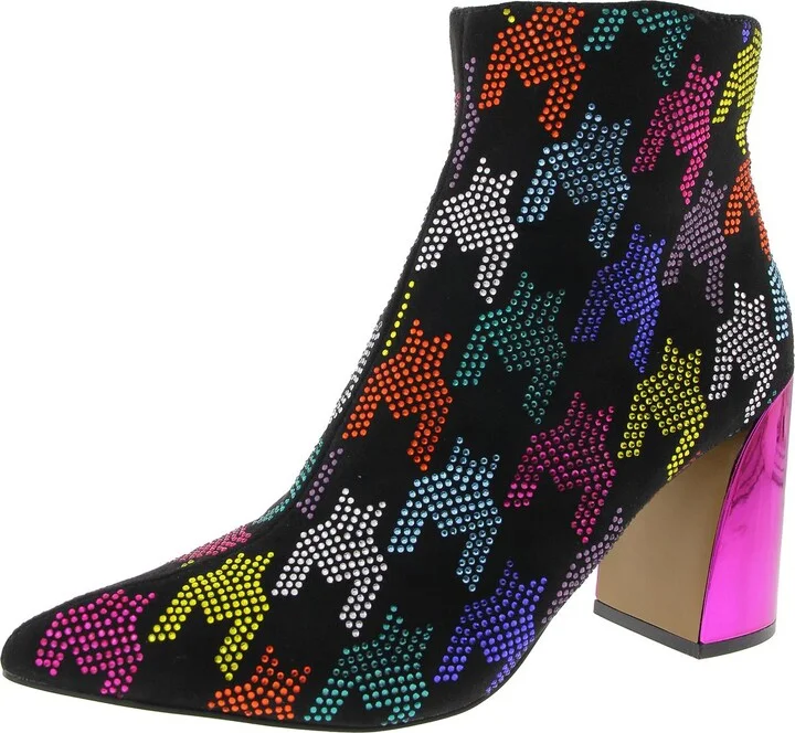 Womens Embellished Manmade Ankle Boots