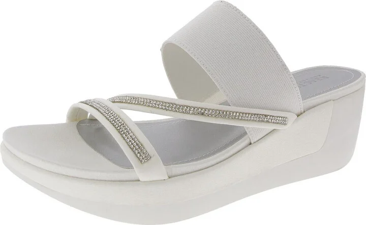 Womens Embellished Manmade Platform Sandals