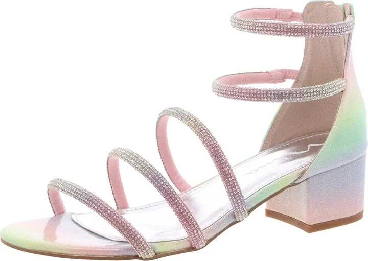 Womens Embellished Patent Leather Block Heels