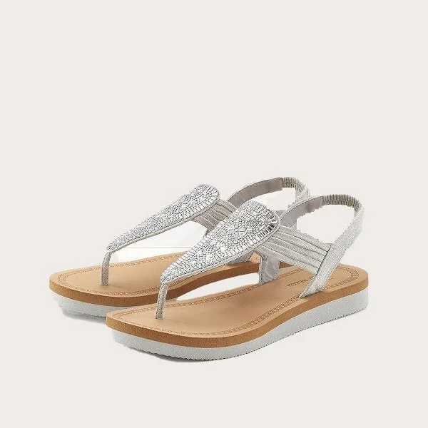 Women's Embellished Sandals - LASCANA - Grey Diamond