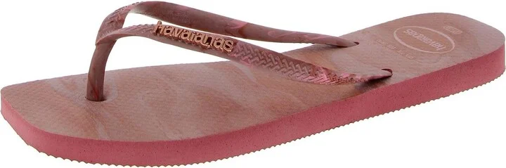 Womens Embellished Slip On Flip-Flops