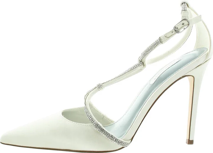 Womens Embellished Textured Ankle Strap