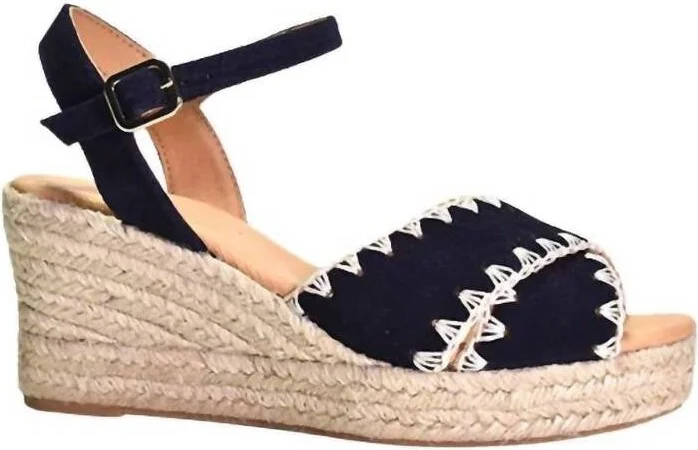 Women's Ember Criss-Cross Suede Espadrille In Navy