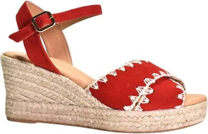Women's Ember Criss-Cross Suede Espadrille In Red