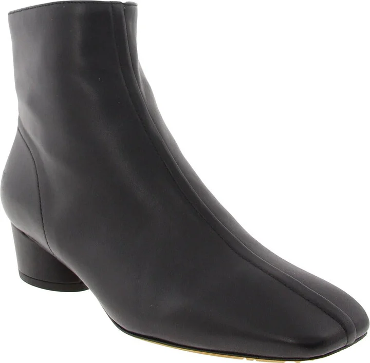 Womens Embossed Leather Ankle Boots