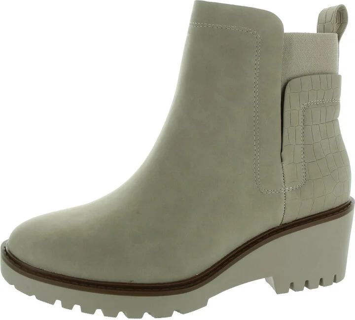 Womens Embossed Nubuck Ankle Boots