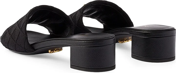 Women's Embroidered Fabric Slides - Black - Size 6.5 - Image 3