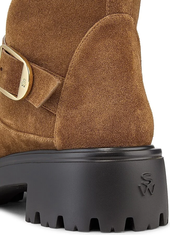 Women's Emerson 50MM Buckle-Accented Suede Tall Boots - Deep Coffee - Size 6 - Image 6