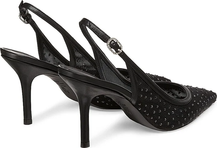 Women's Emilia 85MM Mesh Crystal-Embellished Slingback Pumps - Black - Size 6 - Image 3