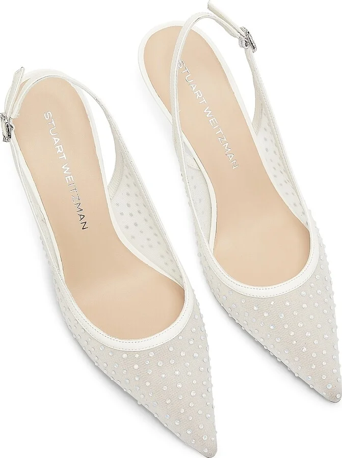 Women's Emilia 85MM Mesh Crystal-Embellished Slingback Pumps - Black - Size 6 - Image 7