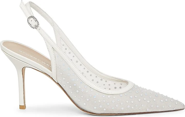 Women's Emilia 85MM Mesh Crystal-Embellished Slingback Pumps - Black - Size 6 - Image 10