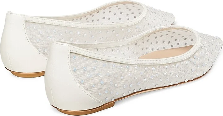 Women's Emilia Mesh & Leather Flats - White - Size 6 - Image 3