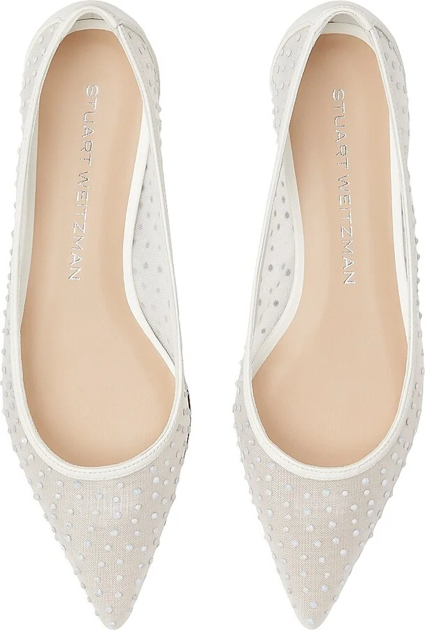 Women's Emilia Mesh & Leather Flats - White - Size 6 - Image 4