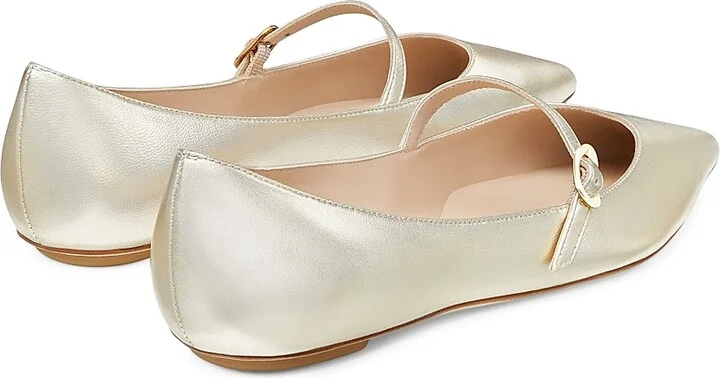 Women's Emilia Metallic Mary Jane Flats - Light Gold - Size 10 - Image 3
