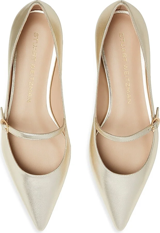 Women's Emilia Metallic Mary Jane Flats - Light Gold - Size 10 - Image 4