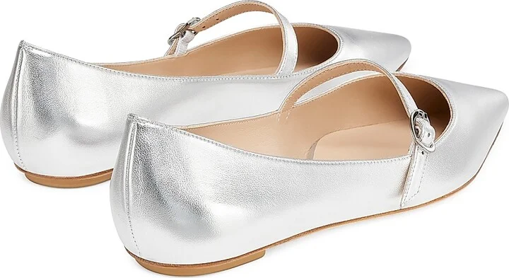Women's Emilia Metallic Mary Jane Flats - Light Gold - Size 10 - Image 6