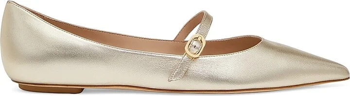 Women's Emilia Metallic Mary Jane Flats - Light Gold - Size 10