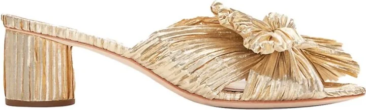 Women's Emilia Pleated Knot Mule In Gold