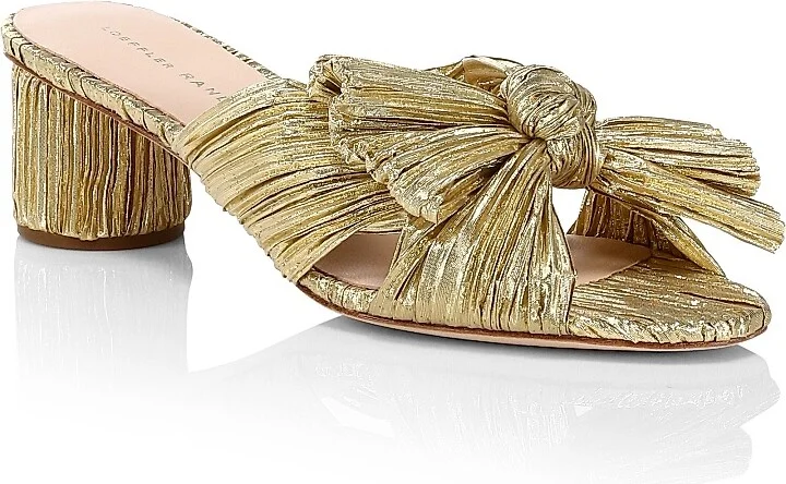 Women's Emilia Pleated Knot Mules - Gold - Size 5 - Image 2