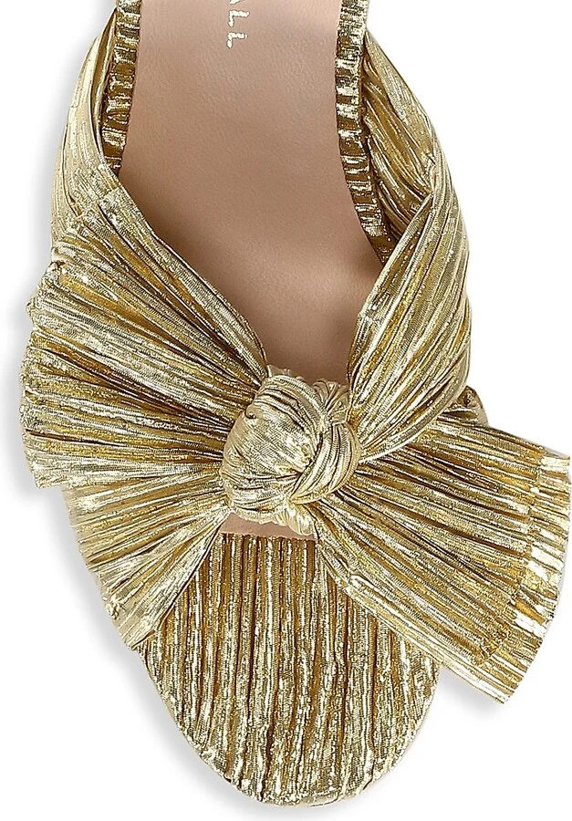Women's Emilia Pleated Knot Mules - Gold - Size 5 - Image 4