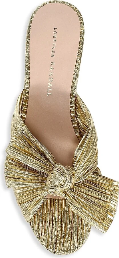 Women's Emilia Pleated Knot Mules - Gold - Size 5 - Image 5