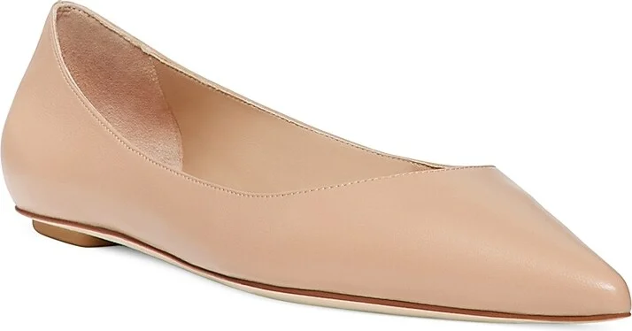 Women's Emilia Pointed-Toe Leather Ballet Flats - Adobe - Size 5.5 - Image 2