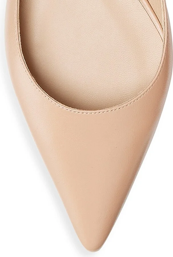 Women's Emilia Pointed-Toe Leather Ballet Flats - Adobe - Size 5.5 - Image 4