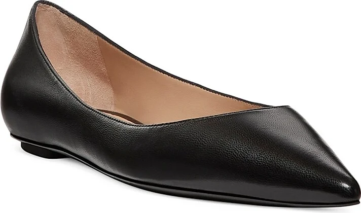 Women's Emilia Pointed-Toe Leather Ballet Flats - Adobe - Size 5.5 - Image 6