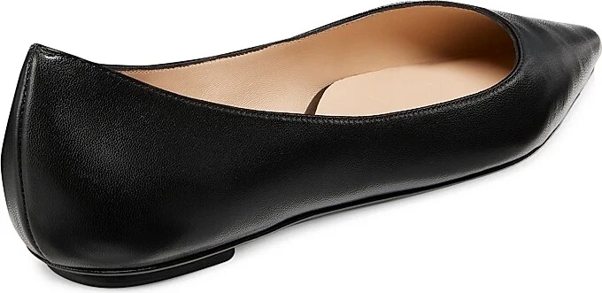 Women's Emilia Pointed-Toe Leather Ballet Flats - Adobe - Size 5.5 - Image 7