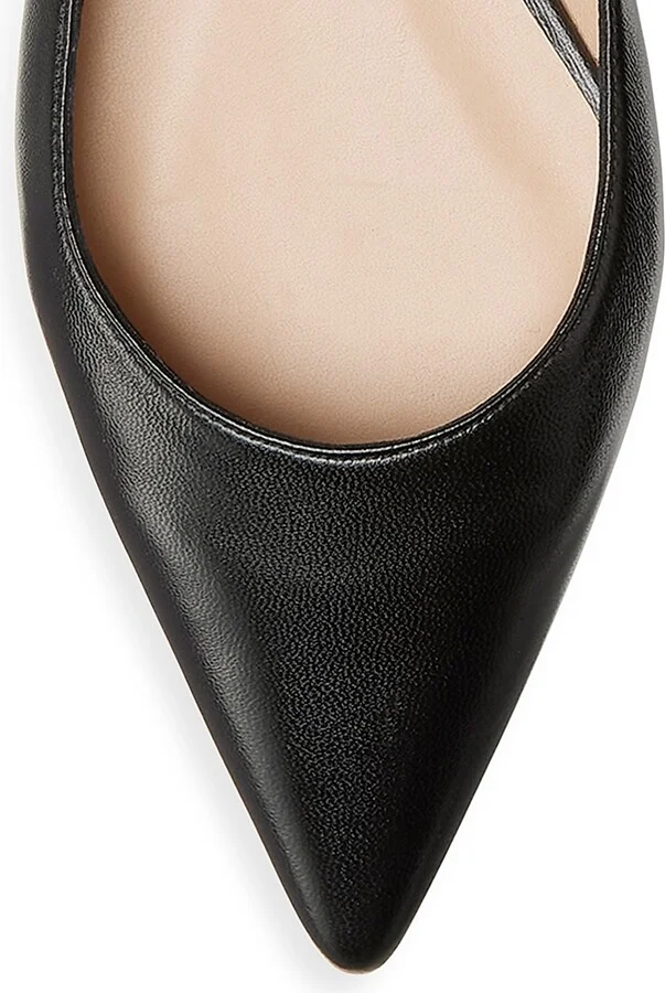 Women's Emilia Pointed-Toe Leather Ballet Flats - Adobe - Size 5.5 - Image 8