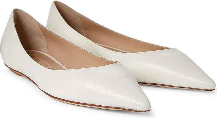 Women's Emilia Pointed-Toe Leather Ballet Flats - Adobe - Size 5.5 - Image 11
