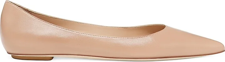 Women's Emilia Pointed-Toe Leather Ballet Flats - Adobe - Size 5.5