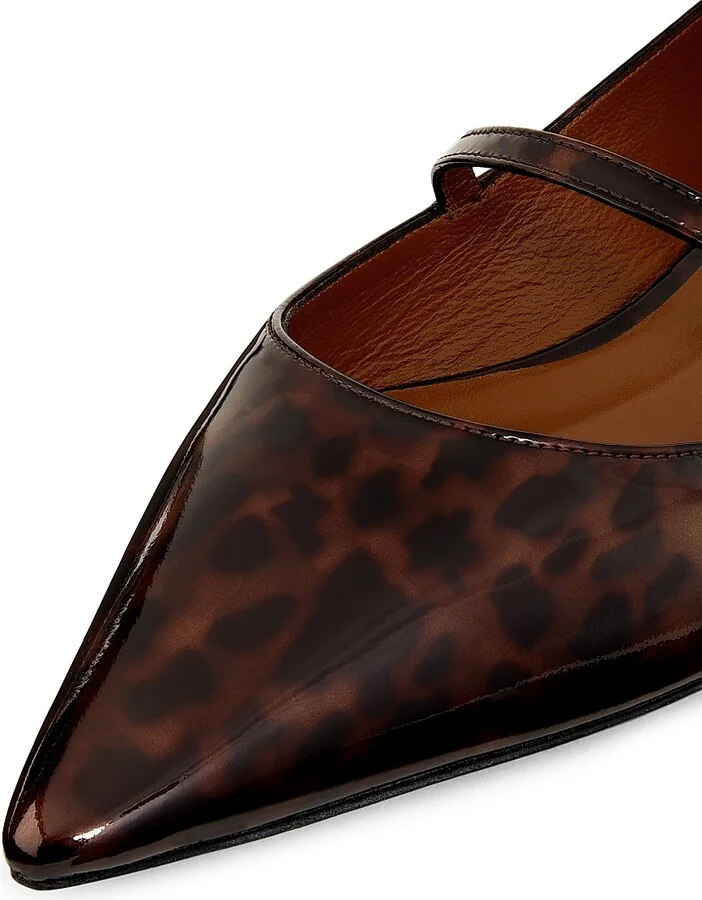 Women's Emilia Tortoiseshell Leather Flats - Dark Brown - Size 10 - Image 5