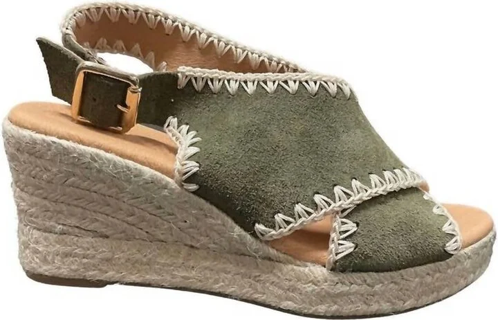 Women's Emille Suede Wedge Espadrilles In Trebol