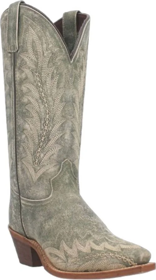 Women's Emmylee Fancy Stitch Cowboy Boot In Green
