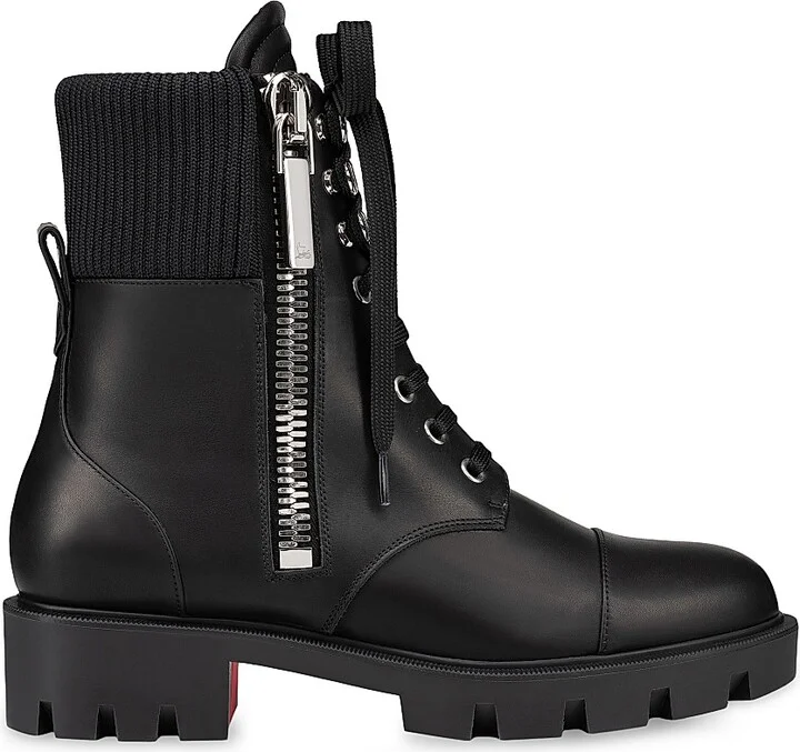 Women's En Hiver Lug Leather Boots - Black - Size 6